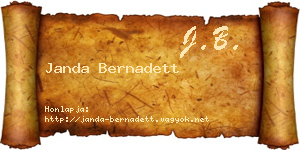 Janda Bernadett névjegykártya